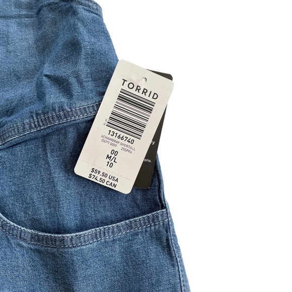Torrid Chambray Short Overalls Medium NWT - Picture 4 of 9